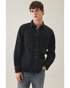 BDG 2-Pocket Denim Work Shirt Top - Black