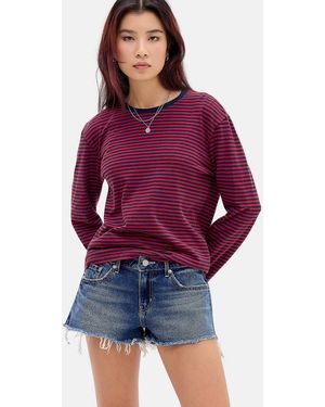 Levi's Dark Blue Low Rise Mini Denim Shorts - Purple