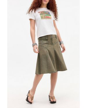 Urban Outfitters Uo Izzy Utility Midi Skirt - Green