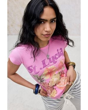 Urban Outfitters Uo St. Lucia Flower Baby T-shirt - Pink