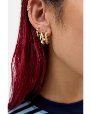 Urban Outfitters Uo Braided Hoop Earrings 3-pack - Red