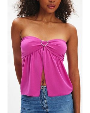 Kimchi Blue Kimchi Fawn Embellished Babydoll Tube Top - Pink