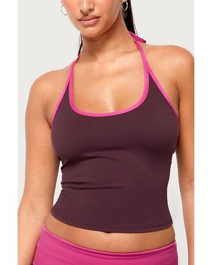Edikted Dayna Contrast Halter Top - Purple