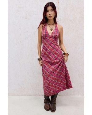 BDG Rita Halter Midi Dress - Red