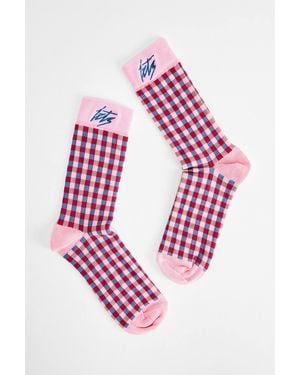 iets frans... Pink Chequered Socks