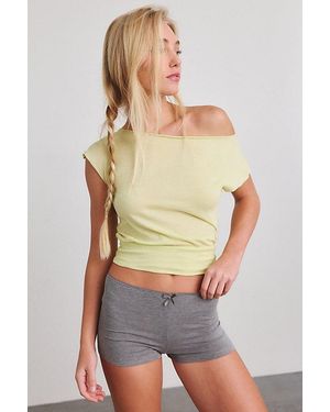 Out From Under Off-The-Shoulder Banded Hem Tee - Multicolour