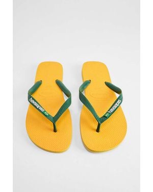 Havaianas Yellow Brasil Flip Flops - Orange