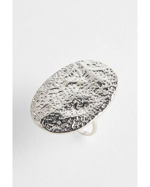 Silence + Noise Silence + Noise Hammered Oval Ring - Metallic