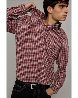 BDG Red Baggy Check Flannel Shirt