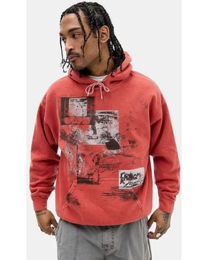 Urban Outfitters Uo Red Photo Doodle Hoodie