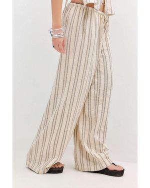 Out From Under Stripe Trousers - Natural