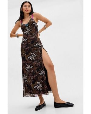 Urban Outfitters Uo Rowan Halter Mesh Maxi Dress - Black
