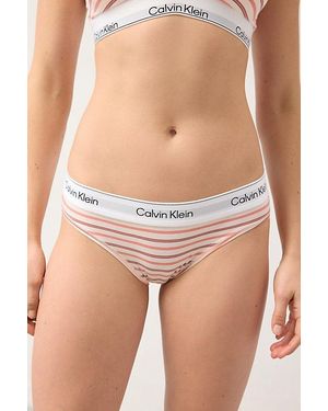 Calvin Klein Icon Striped Cotton Modal Bikini Undie - Blue