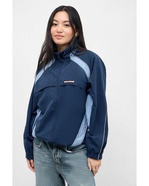 iets frans... Tyla Panelled Shell Jacket - Blue
