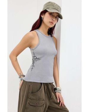 Silence + Noise Silence + Noise Lexi Grunge Cross Tank Top - White