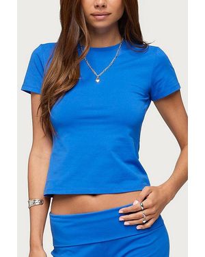Edikted Marleaux Fitted T Shirt Top - Blue