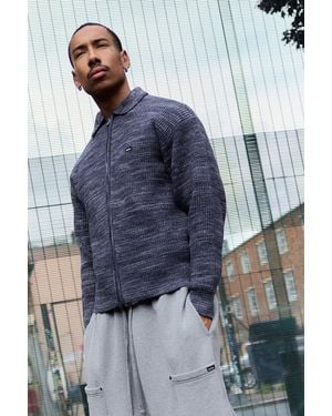 iets frans... Blue Chenille Zip-through Jumper