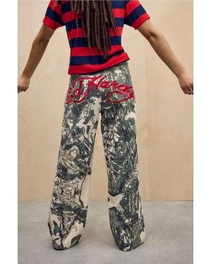 Ed Hardy Uo Exclusive Camo Dragon Jeans - Blue