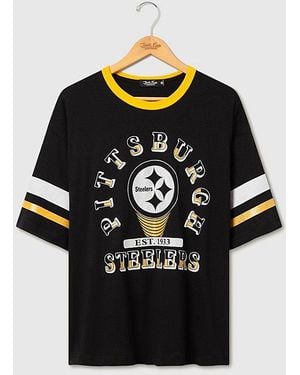 Junk Food Nfl Glitter Boxy Ringer Top - Black