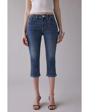 TRUE RELIGION Jennie Flap Mid-Rise Skinny Capri Jeans - Blue