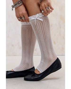 Out From Under Bow Frill Leg Warmers - White