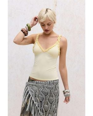 Out From Under Cammy Ruffle Mesh Cami - White