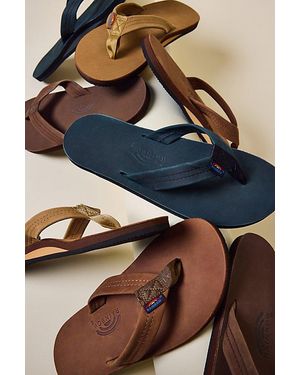 Rainbow Sandals Leather Single Layer Flip Flop Sandal - Blue