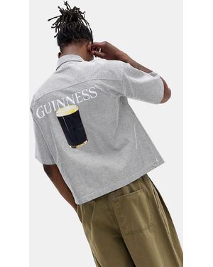 Basic Pleasure Mode Uo Exclusive Blue Guinness Stripe Shirt - Grey