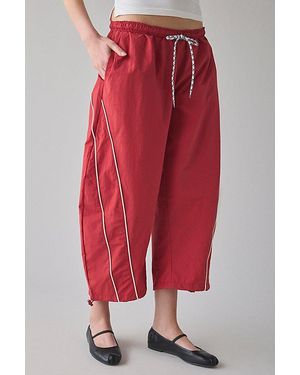 BDG Fast Track Low-Rise Cropped Nylon Pant - Red
