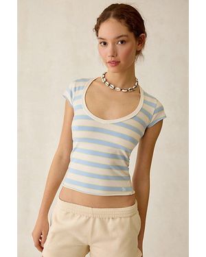 Out From Under Cotton Compression V-Neck Tee - Natural