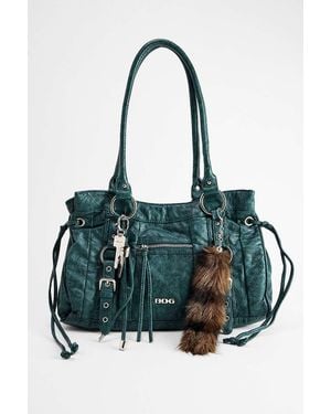 BDG Jude Black Faux Leather Shoulder Bag - Green