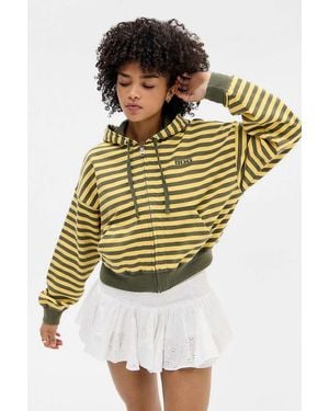 BDG Khaki & Yellow Easy Stripe Hoodie