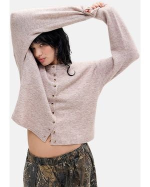 Urban Outfitters Uo Marlowe Crew Cardigan - Pink