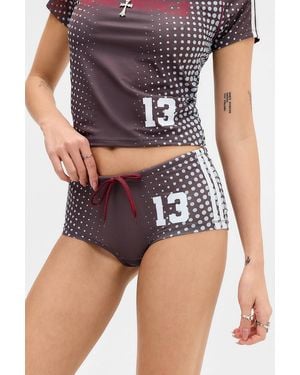 Jaded London Illusion No. 13 Football Mini Shorts Xs At Urban Outfitters - Blue
