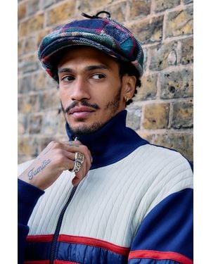 Brixton Barrel Earflap Flat Cap - Blue