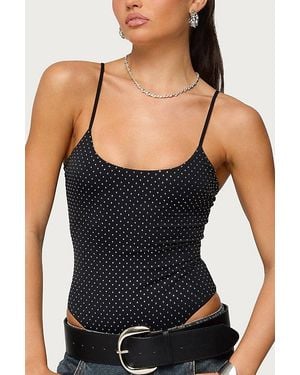 Edikted Georgey Rhinestone Bodysuit - Black