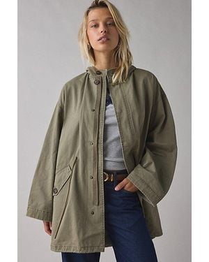 BDG Liam Cotton Twill Hooded Parka Jacket - Brown
