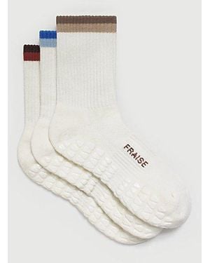 Fraise Calder Set Of 3 Pilates Grip Socks - Multicolor