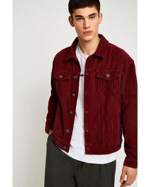 BDG Burgundy Cord Trucker Jacket - Red