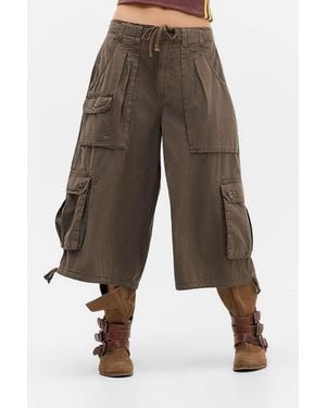 BDG Diego Crop Cargo Trousers - Brown