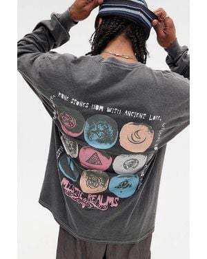 Urban Outfitters Uo Washed Black Pebble Long-sleeve T-shirt - Grey