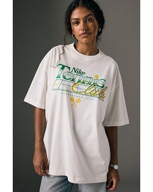 Nike Sportswear Tennis Club Graphic Oversized Tee - Natural