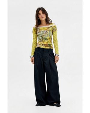 Urban Outfitters Uo Noa Cocoon Pleated Trousers - Blue
