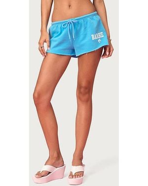 Edikted Barbie Girl Micro Shorts - Blue