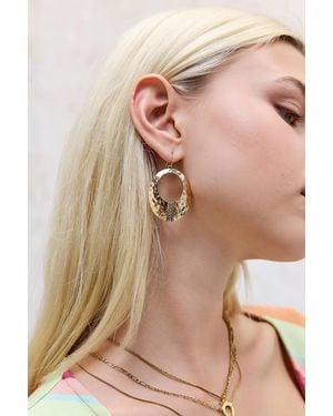 Silence + Noise Silence + Noise Hammered Circle Hoop Earrings - Pink