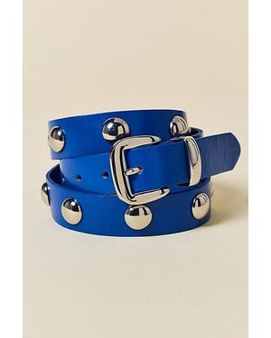 BDG Bella Studded Leather Belt - Blue