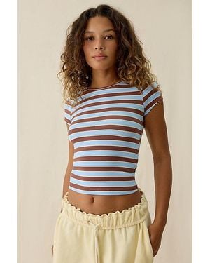 Out From Under Bec Short Sleeve Baby Tee - Blue