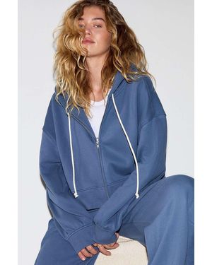 Out From Under Hoxton Cropped Zip-up Hoodie - Blue