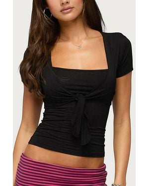 Edikted Malka Two Piece Tie Front Top - Black