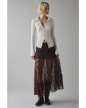Kimchi Blue Hazy Days Semi-Sheer Lace Maxi Skirt - Gray